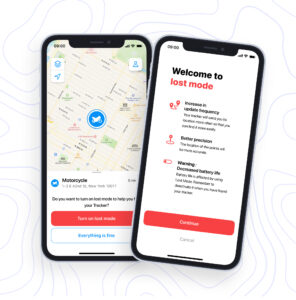 Lost mode är perfekt för att återfå förlorade eller stulna fordon eller värdesaker.